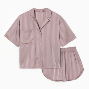 Пижама женская (рубашка и шорты) KAFTAN "Полоса" размер 48-50, розовый