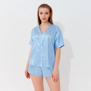 Пижама женская (сорочка, шорты) MINAKU: Light touch, цвет голубой, размер 48