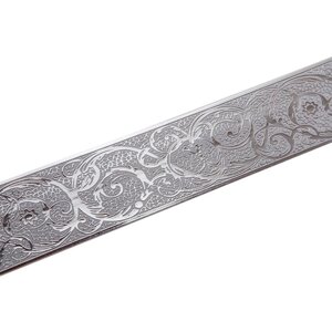 Планка для карниза «Вензель», высота 7 см, длина 25 м, цвет серебро, светло серый