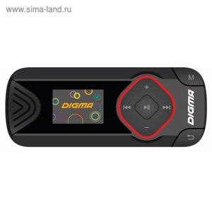 Плеер Flash Digma R3, 8 Гб, 0.8", FM, micro SD, micro SDHC, clip, черный
