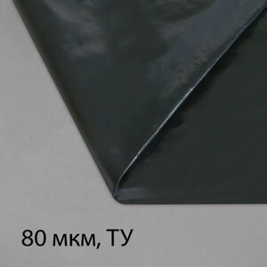 Плёнка полиэтиленовая, техническая, толщина 80 мкм, 5 3 м, рукав (2 1,5 м), чёрная, 2 сорт, Эконом 50 %