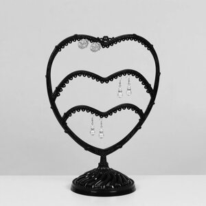 Подставка для украшений «Сердце», 31 место, 13,52430 см, цвет чёрный