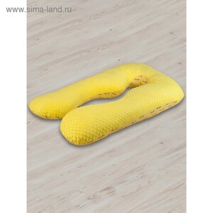Подушка для беременных анатомическая, размер 72 340 см, реснички, жёлтый