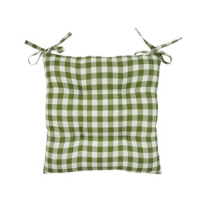Подушка на стул Green check, размер 40х40 см, цвет зеленый