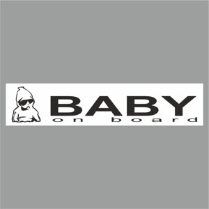 Полоса на лобовое стекло "Baby on Board", белая, 1600 х 170 мм