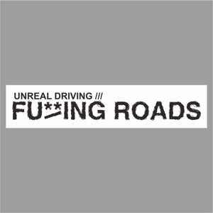 Полоса на лобовое стекло "FA/ING ROADS", белая, 1300 х 170 мм