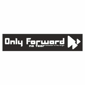 Полоса на лобовое стекло "Only Forward", черная, 1300 х 170 мм