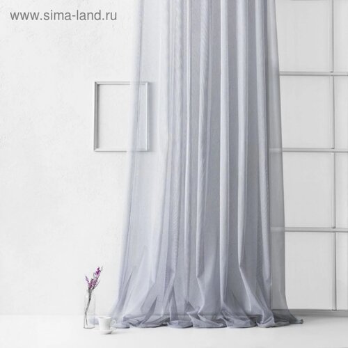 Портьера «Лайнс», размер 500 х 270 см, цвет серый