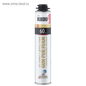 Профессиональная пена Kudo KUPTW10S60 TREND60 "Зима" для окон и дверных блоков, 1 л, 850 г