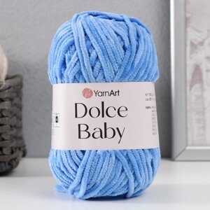 Пряжа "Dolce Baby" 100% микрополиэстер 85м/50 гр (777 тёмн. голубой)