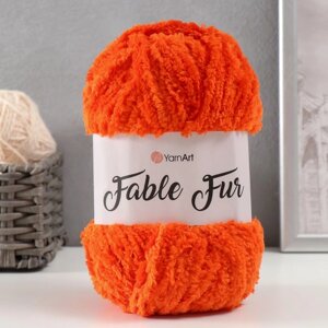 Пряжа "Fable Fur" 100% микрополиэстер 100м/100гр (980 оранж.)