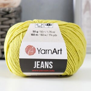 Пряжа "Jeans" 55% хлопок, 45% акрил 160м/50гр (29 яр. салат)