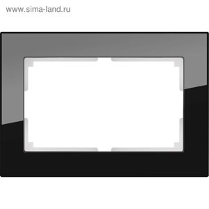Рамка для двойной розетки WL01-Frame-01-DBL, цвет чёрный