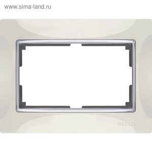 Рамка для двойной розетки WL03-Frame-01-DBL-ivory, цвет слоновая кость