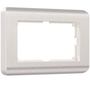 Рамка для двойной розетки WL12-Frame-01-DBL, перламутровый рифленый
