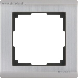 Рамка на 1 пост WL02-Frame-01, цвет никель