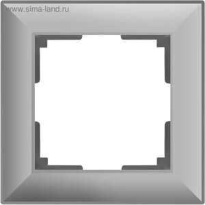 Рамка на 1 пост WL14-Frame-01, цвет серебряный