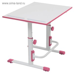 Растущая парта-трансформер Polini kids Simple М1 75 х 55 см, цвет белый/розовый