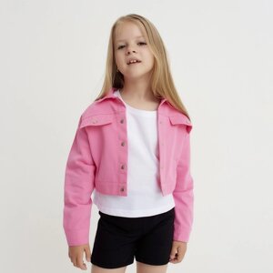 Рубашка для девочки джинсовая, укороченная KAFTAN, размер 38 (146-152 см), цвет розовый