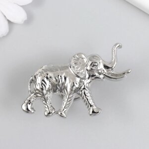 Ручка для шкатулки металл "Индийский слон" серебро 3,3х5,8 см