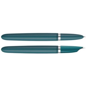 Ручка перьевая Parker 51 Core Teal Blue CT F, корпус из нержавеющей стали/пластик, чёрные чернила