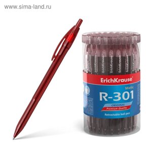 Ручка шариковая ErichKrause R-301 Original Matic, узел 0.7 мм, автоматическая, чернила красные