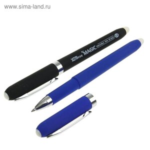 Ручка шариковая со стираемыми чернилами, линия 0,8 мм, стержень синий, корпус прорезиненный МИКС (штрихкод на штуке)