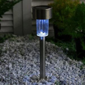 Садовый светильник на солнечной батарее «Цилиндр», 5.5 35 5.5 см, 1 LED, свечение белое