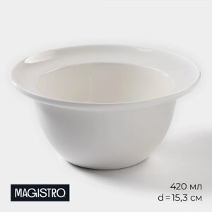 Салатник фарфоровый Magistro «Бланш», 420 мл, d=15,3 см, цвет белый