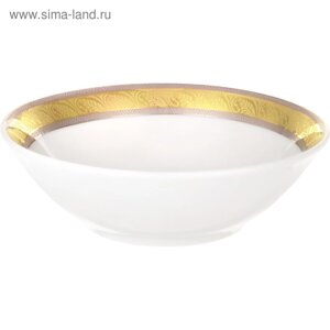 Салатник круглый Christine, декор «Платиново-золотая лента», 13 см