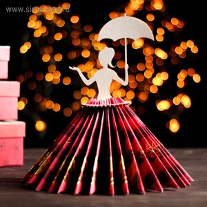 Салфетница деревянная «Девушка с зонтиком», 251313 см