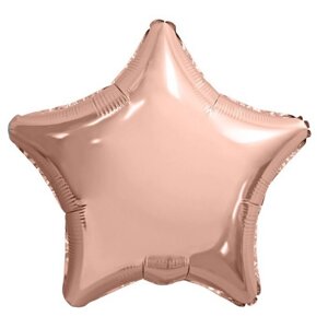 Шар фольгированный 19" звезда "Розовое золото"