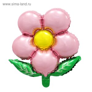 Шар фольгированный 20"Цветок», с клапаном, цвет розовый
