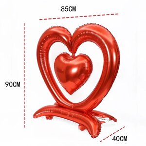 Шар фольгированный 36"Сердце», на подставке, красный