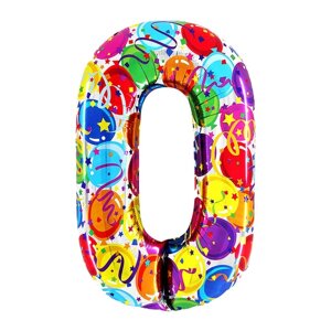 Шар фольгированный 40"Цифра 0», яркие шары