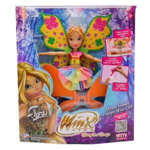 Шарнирная кукла Winx Club Bling the Wings «Флора», с крыльями и глиттером, 24 см