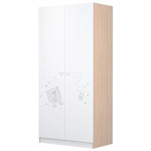 Шкаф French, двухсекционный, 190х89,8х50 см, цвет белый/дуб пастельный