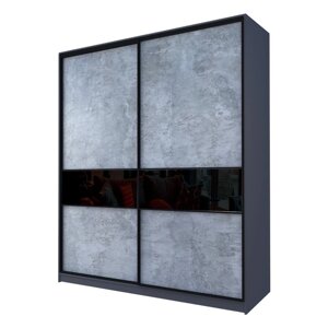 Шкаф-купе 2-х дверный Max 2/99, 20006002300 мм, цвет графит / метрополитан грей / стекло чёрное