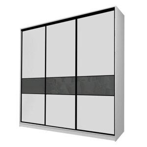 Шкаф-купе 3-х дверный Max 999, 26666002300 мм, цвет серый шагрень / стекло тёмно-серое