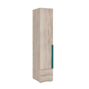 Шкаф однодверный «Лайк 54.01», 400 550 2100 мм, цвет дуб мария / изумруд