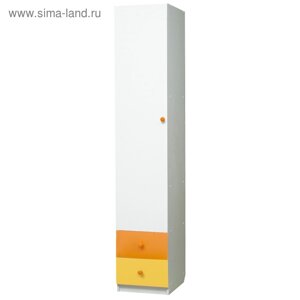 Шкаф с ящиками «Радуга», 400х490х2100 мм, цвет белый/оранжевый/жёлтый