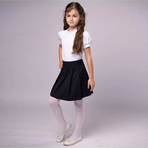 Школьная блузка для девочки, цвет белый, рост 152