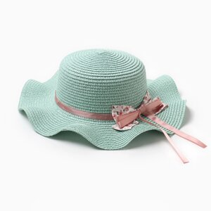 Шляпа для девочки "Милашка" MINAKU, р-р 54, цв. голубой