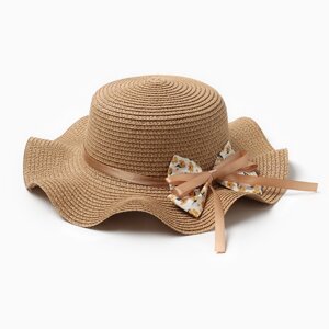 Шляпа для девочки "Милашка" MINAKU, р-р 54, цв. коричневый