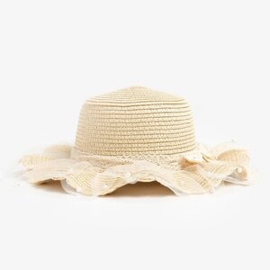 Шляпа для девочки MINAKU, р-р 54 см, цв. бежевый