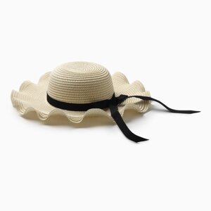 Шляпа для девочки с бантом MINAKU, р-р 52, цв. молочный