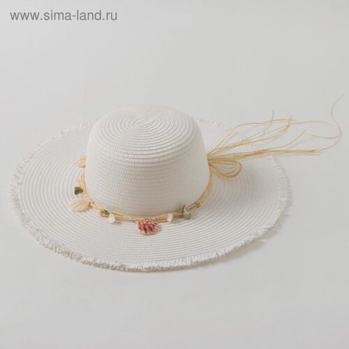 Шляпа женская MINAKU "Морская", размер 56-58, цвет белый