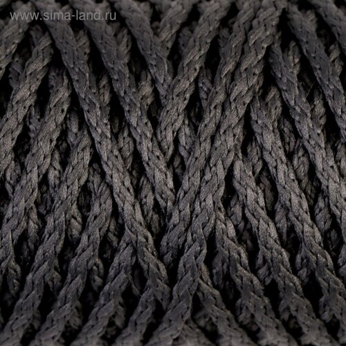 Шнур для вязания "Классик" без сердечника 100% полиэфир ширина 4мм 100м (т. серый)