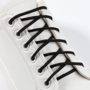 Шнурки для обуви, круглые, d = 3 мм, 70 см, фасовка 25 шт, цвет чёрный