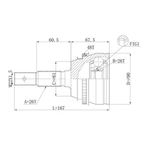 Шрус привода double FORCE, с ABS DFCV906